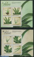 Antigua & Barbuda 2014 Aloe Vera 8v (2 M/s), Mint NH, Nature - Flowers & Plants - Antigua And Barbuda (1981-...)
