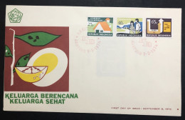 INDONESIA, Uncirculated FDC, « FAMILY PLANNING », « KELUARGA BERENCANA KELUARGA SEHAT », 1974 - Otros & Sin Clasificación