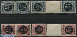 Netherlands 1924 Tete Beche 4 Pairs, Unused (hinged) - Postage Due