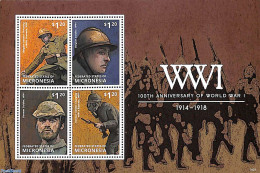Micronesia 2014 World War I 4v M/s, Mint NH, History - World War I - Prima Guerra Mondiale