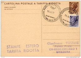 1977 CARTOLINA CON ANNULLO SPECIALE LONDA FIRENZE - RASSEGNA ARTE MODERNA - Stamped Stationery