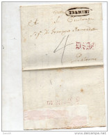 1840 LETTERA CON ANNULLO TERMINI IN OVALE + MSAG IN ROSSO - 1. ...-1850 Prefilatelia