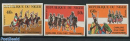 Niger 1977 Cavalry 3v, Imperforated, Mint NH, Nature - Horses - Niger (1960-...)