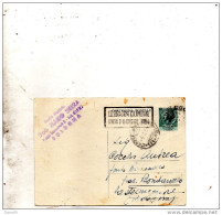 1954 CARTOLINA CON ANNUULLO BOLOGNA + TARGHETTA CELEBRAZIONI COLOMBIANE - Stamped Stationery
