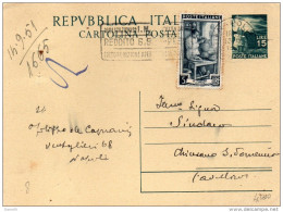 1950 CARTOLINA CON ANNULLO NAPOLI + TARGHETTA - Ganzsachen