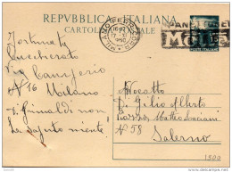 1950 CARTOLINA CON ANNULLO MILANO + TARGHETTA PANETTONE MOTTA - Postwaardestukken