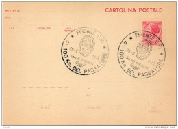 1976 CARTOLINA CON ANNULLO SPECIALE FIRENZE -   100 KM  DEL PASSATO - Postwaardestukken