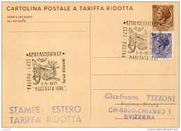 1977 CARTOLINA CON ANNULLO SPECIALE MACERATA -   MOSTRA MACERATA IERI - Stamped Stationery