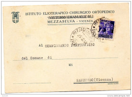 1944  CARTOLINA CON ANNULLO MEZZASELVA VICENZA - Poststempel