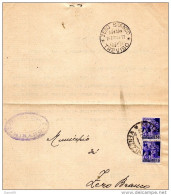 1945 LETTERA CON ANNULLO MIRANO VENEZIA + ZERO BRANCO TREVISO - Storia Postale