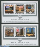 Burundi 1977 UNO Post 2 S/s, Imperforated, Mint NH, History - United Nations - Stamps On Stamps - Briefmarken Auf Briefmarken