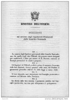 1863  PALERMO  - ISTRUZIONE SUL SERVIZIO  DELLA GUARDIA NAZIONALE - Decrees & Laws