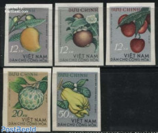 Vietnam 1964 Fruits 5v, Imperforated, Mint NH, Nature - Fruit - Fruits