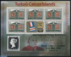 Turks And Caicos Islands 1979 London Stamp Expo M/s, Mint NH, Transport - Sir Rowland Hill - Stamps On Stamps - Ships .. - Rowland Hill
