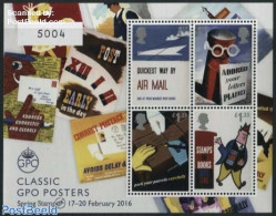 Great Britain 2016 Classic GPO Posters S/s, Spring Stampex, Mint NH, Mail Boxes - Philately - Post - Art - Poster Art - Nuevos