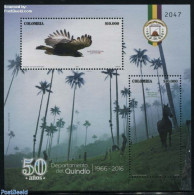 Colombia 2016 Quindio S/s, Mint NH, Nature - Birds - Birds Of Prey - Horses - National Parks - Naturaleza