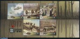 Australia 2017 World War I, 1917 S/s, Mint NH, History - Nature - Transport - Horses - Aircraft & Aviation - World War I - Unused Stamps