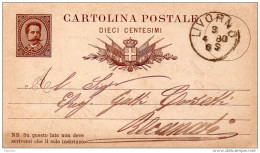 1880 CARTOLINA CON ANNULLO LIVORNO - Interi Postali