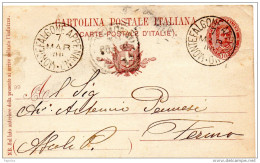 1900  CARTOLINA CON ANNULLO MONTEFALCONE APPENNINO  ASCOLI - Postwaardestukken