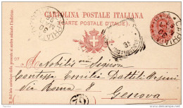 1898  CARTOLINA CON ANNULLO CAPRIATA D'ORBA ALESSANDRIA - Entero Postal