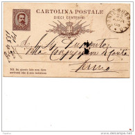 1888  CARTOLINA CON ANNULLO MONTERUBBIANO ASCOLI - Entero Postal