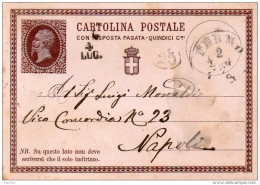 1877  CARTOLINA CON ANNULLO FERMO - Interi Postali