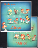 Gambia 2000 Mushrooms 2 X 6v (2 M/s), Mint NH, Nature - Mushrooms - Pilze
