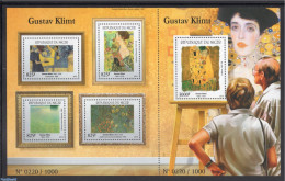 Niger 2015 Gustav Klimt 5v M/s, Mint NH, Art - Gustav Klimt - Paintings - Niger (1960-...)