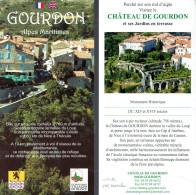 Dépliant Touristique Sur Gourdon (Alpes Maritimes) Avec Fiche Sur Le Château - Cuadernillos Turísticos