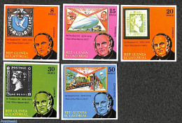 Equatorial Guinea 1979 Sir Rowland Hill 5v, Imperforated, Mint NH, Transport - Sir Rowland Hill - Stamps On Stamps - R.. - Rowland Hill