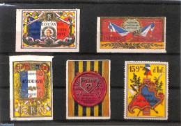 *Advertising Seals 1915 Lot With Seals, World War I, Unused (hinged), History - Flags - World War I - 1. Weltkrieg