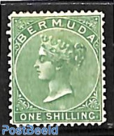 Bermuda 1893 1sh, Perf. 14:12.5, Stamp Out Of Set, Unused (hinged) - Bermudas
