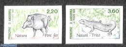 Andorra, French Post 1989 Nature 2v, Imperforated, Mint NH, Nature - Animals (others & Mixed) - Reptiles - Unused Stamps