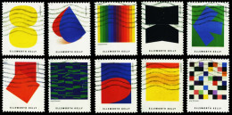 Etats-Unis / United States (Scott No.5382-91 - Ellsworth Kelly) (o) Set Of 10 - Used Stamps