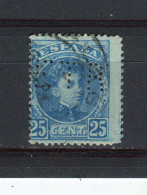 ESPAGNE - Y&T N° 218° - Perfin - Perforé - Alphonse XIII - Used Stamps
