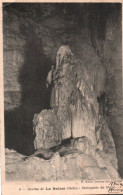 RECTO/VERSO - CPA - LA BALME LES GROTTES - STALAGMITE DU MOINE - CACHET MARGUERITE SUR TIMBRE - 1907 - La Balme-les-Grottes