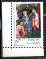 ANDORRE PRINCIPAT ANDORRA 1992 CHRISTMAS NATALE NOEL WEIHNACHTEN NAVIDAD 27p MNH - Nuevos