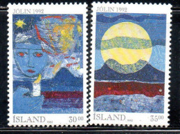 ISLANDA ICELAND ISLANDE 1992 CHRISTMAS NATALE NOEL WEIHNACHTEN NAVIDAD JOL COMPLETE SET SERIE COMPLETA MNH - Unused Stamps