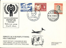 Denmark Flight Cover 20-5-1979 Rönde ROTARY Help Pattaya Thailand Also With A Thailand Stamp - Storia Postale