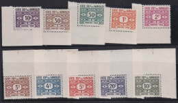 Côte De Somalis .  Y&T   .     Taxe 44/53   .   **    .    Neuf Avec Gomme Et SANS Charnière - Unused Stamps