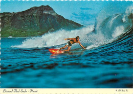 Etats Unis - Hawaï - Honolulu - Waikiki Beach - Diamond Head Surfer  - Etat De Hawaï - Hawaï State - Carte Dentelée - CP - Honolulu
