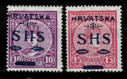 SHS - Croatia Stamps 1918  Coronation Set MI. 64/65  MH Signed - Nuevos