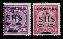 SHS - Croatia Stamps 1918  Coronation Set MI. 64/65  MH Signed - Nuovi