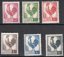 Année 1944-N°218/223 Neufs**MNH : Coq D'Alger     (A) - Unused Stamps