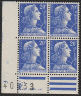 Année 1957-N°349 Neuf**MNH :  Marianne De Muller : Bloc De 4  (gb-1) - Unused Stamps