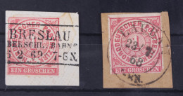 Norddeutscher Bund 4 Gestempelt Schönstempel Lot U.a. Breslau Bahn. #GA236 - Used