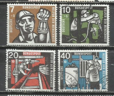 5494-ALEMANIA SERIE COMPLETA 1957 Nº 142/145 MINEROS 30,00€ YVERT MINERIA - Used Stamps