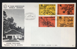 INDONESIA, Uncirculated FDC, «HISTORY », « 30TH ANNIVERSARY OF INDEPENDENCE », 1975 - Indonesië