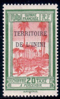 380 Guyane Inini Taxe 20c Palmiers Palm Trees MH * Neuf (f3-INI-17) - Trees