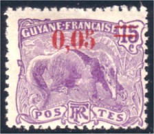380 Guyane Francaise Fourmilier Anteater Surcharge MH * Neuf (f3-INI-26) - Nuevos